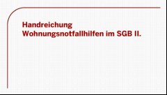 Vorschaubild 3: Handreichung Wohnungsnothilfen im SGB II